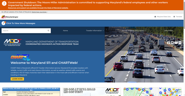 Security scan screenshot of https://chart.maryland.gov/