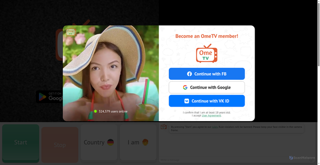 Security scan screenshot of https://m-cdn.ome.tv