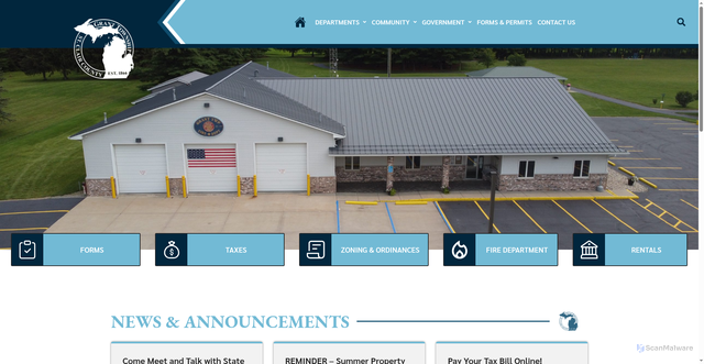 Security scan screenshot of https://granttwpstclairmi.gov/