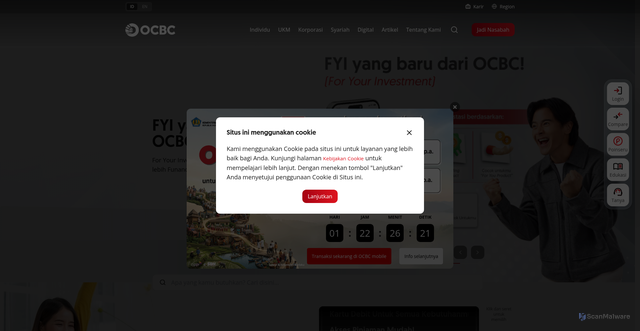 Security scan screenshot of https://ocbc.id