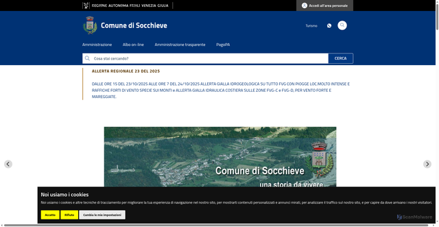 Security scan screenshot of https://www.comune.socchieve.ud.it/