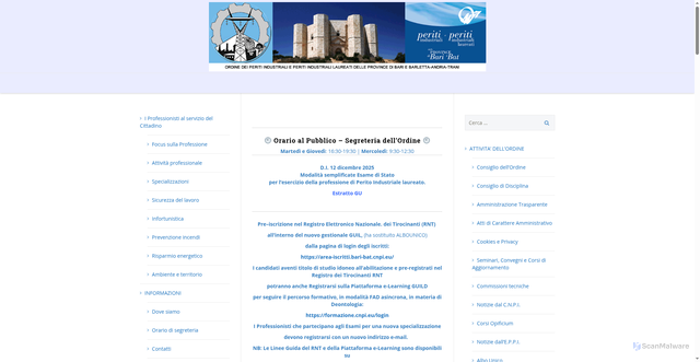 Security scan screenshot of https://www.periti-industriali.bari.it