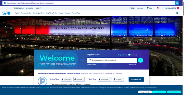 Security scan screenshot of https://www.flysfo.com