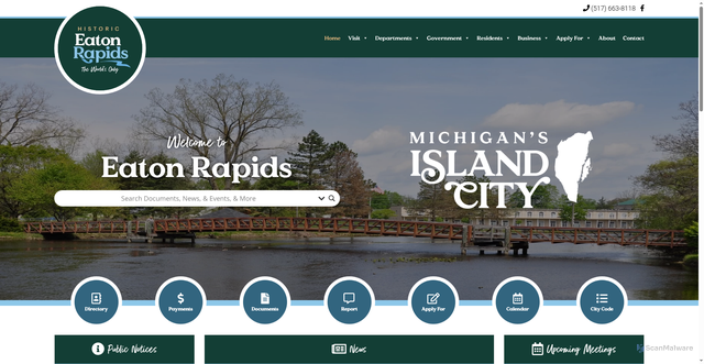 Security scan screenshot of https://www.cityofeatonrapids.gov/