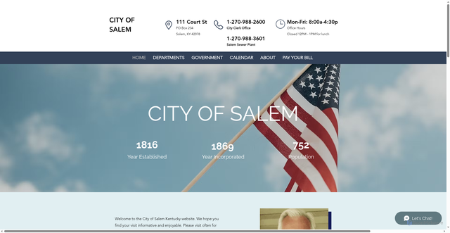 Security scan screenshot of https://www.cityofsalemky.gov/