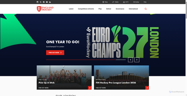 Security scan screenshot of https://englandhockey.co.uk