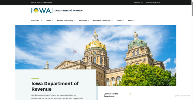 Security scan screenshot of https://revenue.iowa.gov/