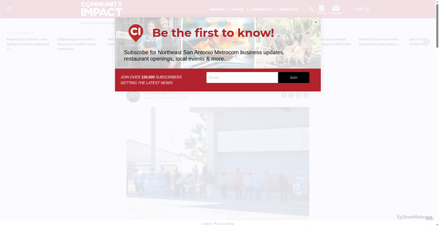 Security scan screenshot of https://communityimpact.com/san-antonio/northeast-san-antonio-metrocom/election/2025/11/04/judson-isd-tax-rate-proposition-fails-to-pass-unofficial-results-show/