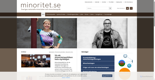 Security scan screenshot of https://minoritet.se
