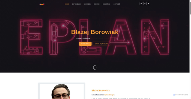Security scan screenshot of http://blazejborowiak.com/