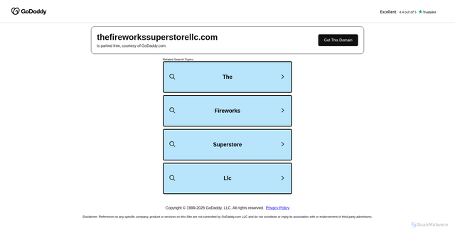 Security scan screenshot of http://thefireworkssuperstorellc.com/