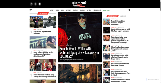 Security scan screenshot of https://glamrap.pl