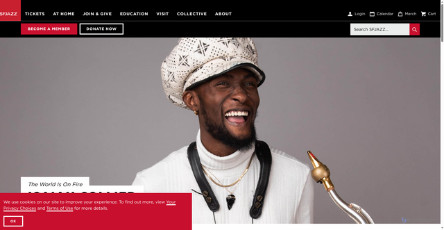 Security scan screenshot of https://www.sfjazz.org/tickets/productions/24-25/isaiah-collier/