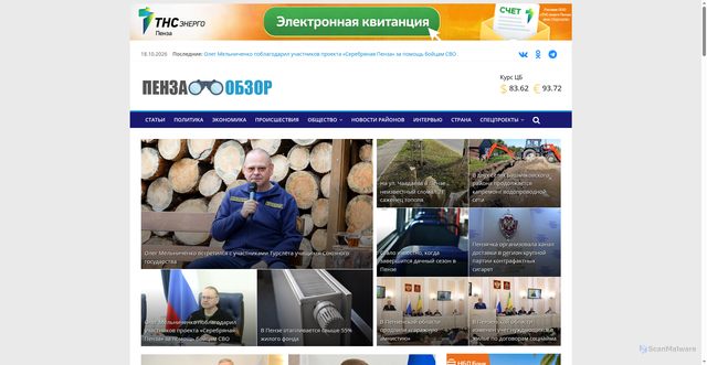 Security scan screenshot of https://penzaobzor.ru