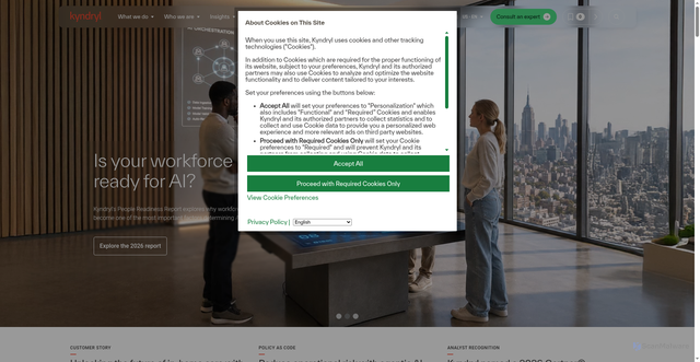 Security scan screenshot of https://www.kyndryl.com