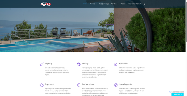 Security scan screenshot of https://apartmani-majda.eu