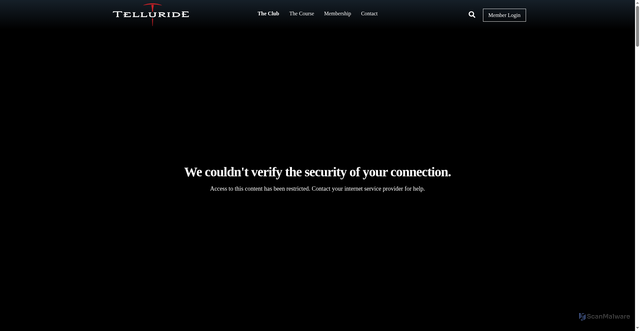 Security scan screenshot of https://www.tellurideskiandgolfclub.com/the-club