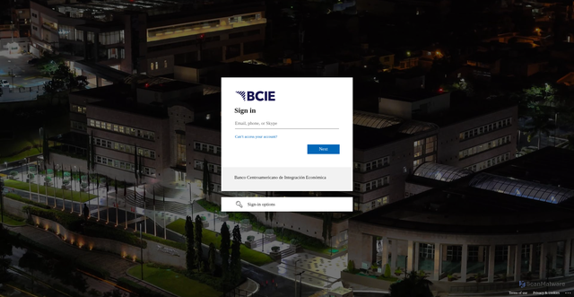 Security scan screenshot of https://bcie2014-my.sharepoint.com