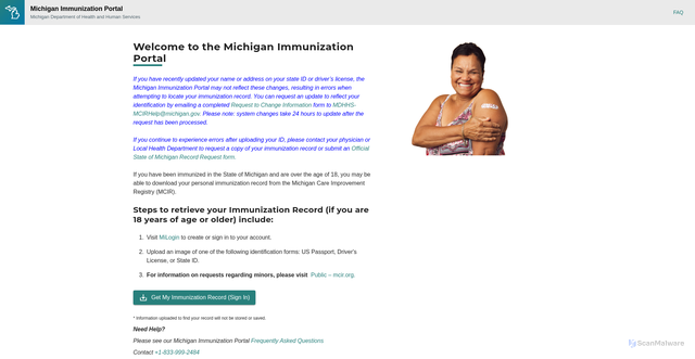 Security scan screenshot of https://mdhhsmiimmsportal.state.mi.us/