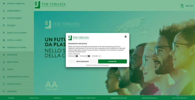 Security scan screenshot of http://web.uniroma2.it/
