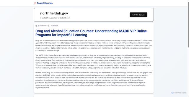 Security scan screenshot of https://northfieldnh.gov/