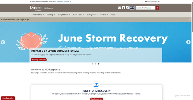 Security scan screenshot of https://ndresponse.gov/