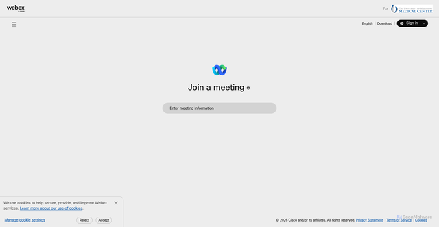 Security scan screenshot of https://umc.webex.com