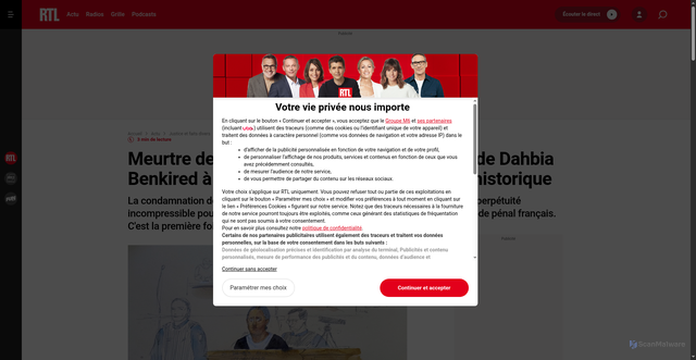 Security scan screenshot of https://www.rtl.fr/actu/justice-faits-divers/meurtre-de-lola-pourquoi-la-condamnation-de-dahbia-benkired-a-la-perpetuite-incompressible-est-historique-7900558090