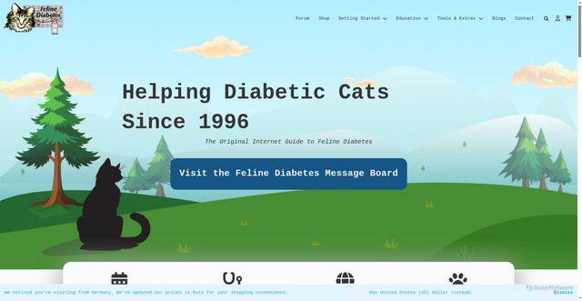 Security scan screenshot of https://felinediabetes.com