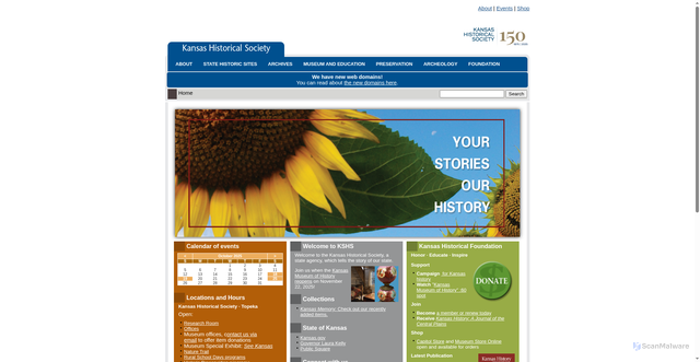 Security scan screenshot of https://www.kansashistory.gov/