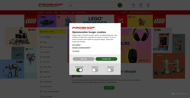 Security scan screenshot of https://proshop.dk