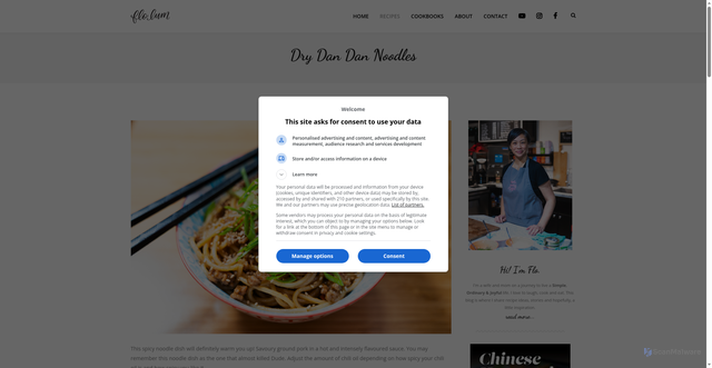 Security scan screenshot of https://flolum.com/dry-dan-dan-noodles/