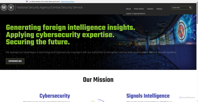Security scan screenshot of https://nsa.gov/