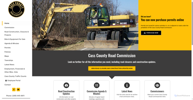 Security scan screenshot of https://casscoroadmi.gov/