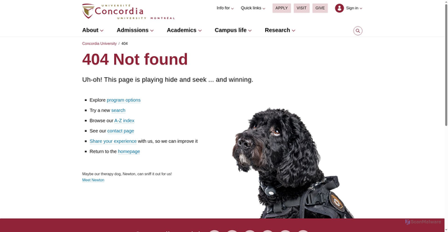Security scan screenshot of https://encs.concordia.ca