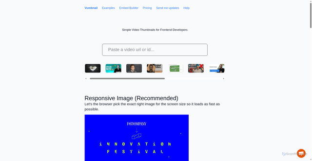 Security scan screenshot of https://vumbnail.com