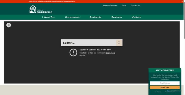 Security scan screenshot of https://www.colliervilletn.gov/