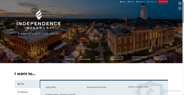 Security scan screenshot of https://www.independencemo.gov/