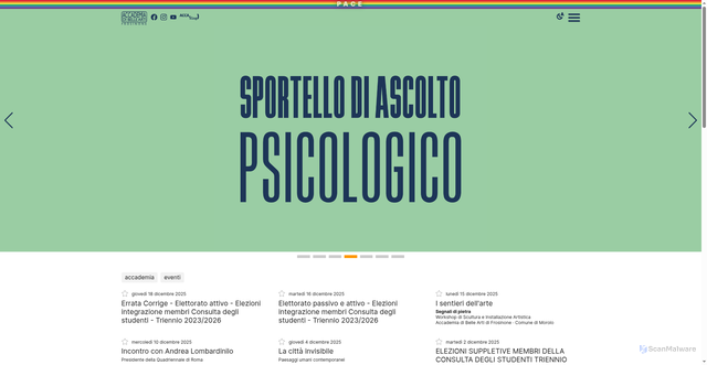 Security scan screenshot of https://www.accademiabellearti.fr.it/