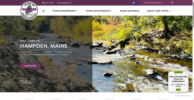 Security scan screenshot of https://www.hampdenmaine.gov/