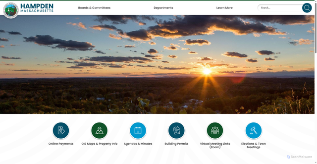 Security scan screenshot of https://hampdenma.gov/