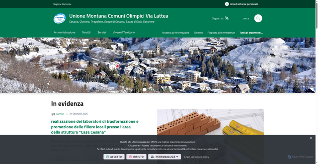 Security scan screenshot of https://www.unionevialattea.to.it/it-it/home