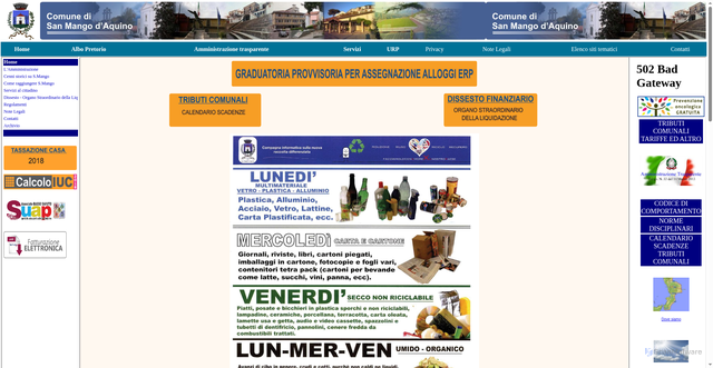 Security scan screenshot of https://www.comunedisanmangodaquino.it