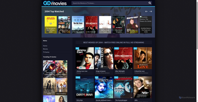 Security scan screenshot of https://moviesdl.net/year-movies/2004/