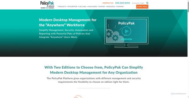 Security scan screenshot of https://policypak.com