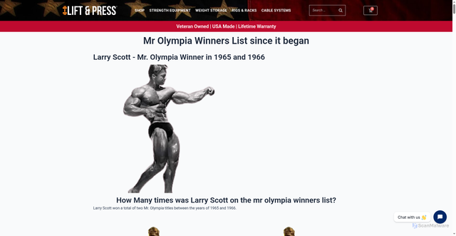 Security scan screenshot of https://goliftandpress.com/mr-olympia-winners-list/?srsltid=AU7gw4XuJNH-8kM9Qj5O0f-MPVtcp6r9gqxXncIe_WE7XhAxgG_iJUVz