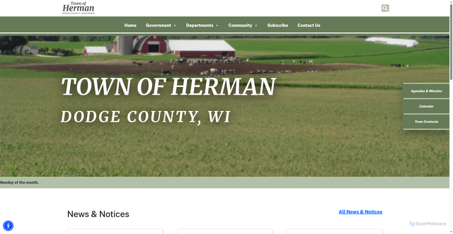 Security scan screenshot of https://townofherman-wi.gov/