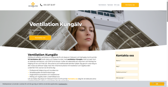 Security scan screenshot of https://ventilationkungalv.nu