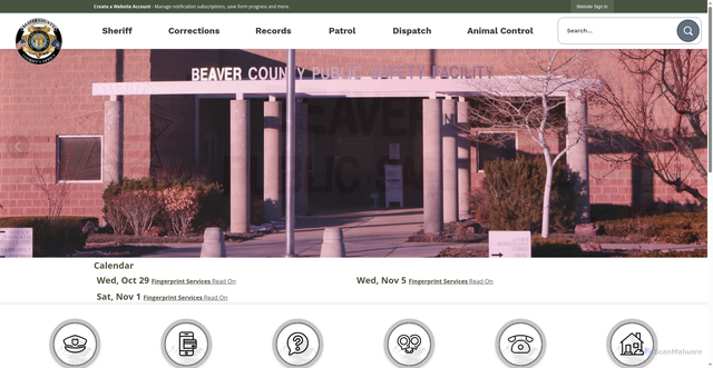 Security scan screenshot of https://beaverutahsheriff.gov/