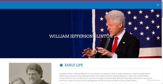 Security scan screenshot of https://clintonhousemuseum.org/bill-clinton/